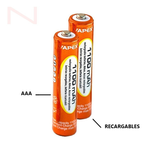 Blister Pilas Recargables Aaa 1100 Mah Vapex X2 Unidades