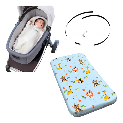 Colchonete Para Carrinho Bebê Moises Universal Safari Joli