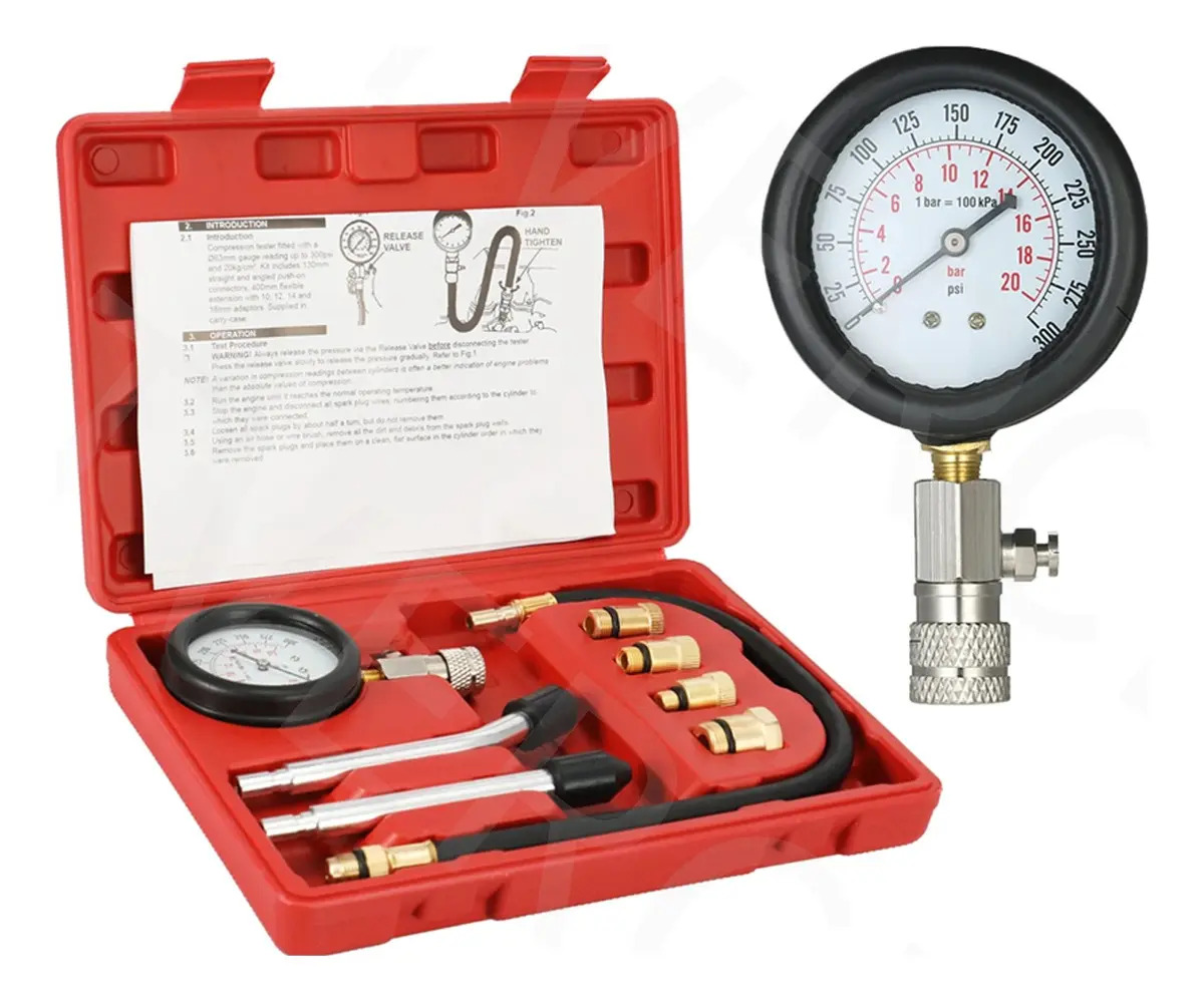 Medidor Compresión Cilindros Motor Kit Compresómetro Auto