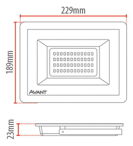 Kit 5 Refletor Led Slim 250w 6500k Holofote Ip66 E Dps Avant