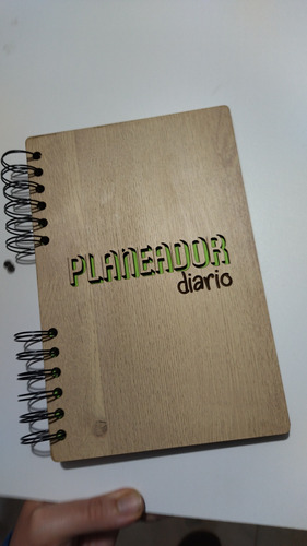 Planeador Diario En Madera Agenda Perpetua Planeación Tiempo