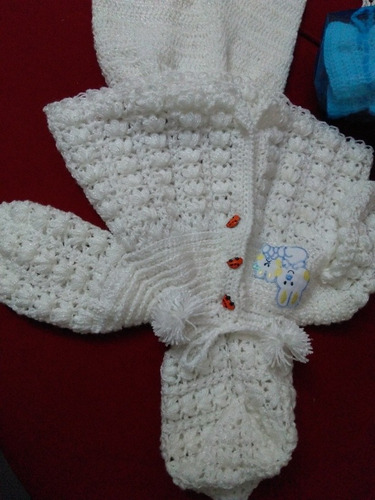 Imagem 6 de 10 de Conjunto Para Nenê Confeccionado No Crochê Manual Lã Antia