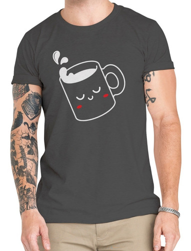  Polera Taza De Café Cute Coffee Algodón Orgánico Scl6