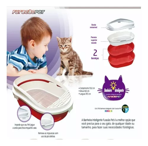 Kit Caixa de Areia Pop Furão Pet para Gatos Marrom - 3 Peças - petbox