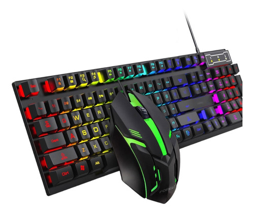 Kit Teclado Y Mouse Gamer Luminoso Luces Led Pc Laptop