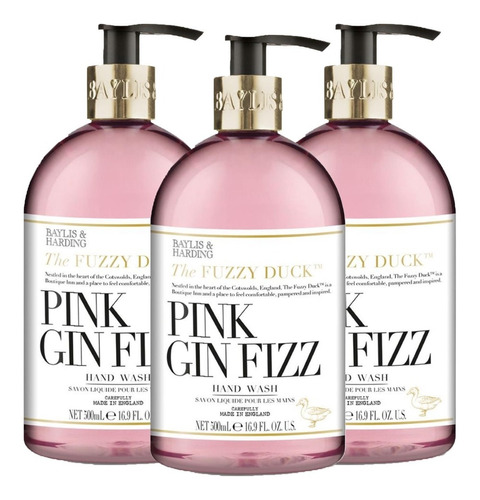 Set 3pz Jabón Líquido Manos Cóctel Pink Gin 500ml Bh