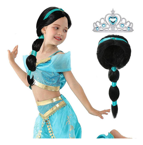 Peluca De Princesa Árabe Para Niña Jasmine Braid