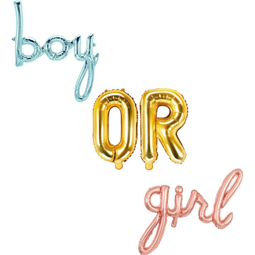 Globos Boy Or Girl Cursivo Para Revelación De Género