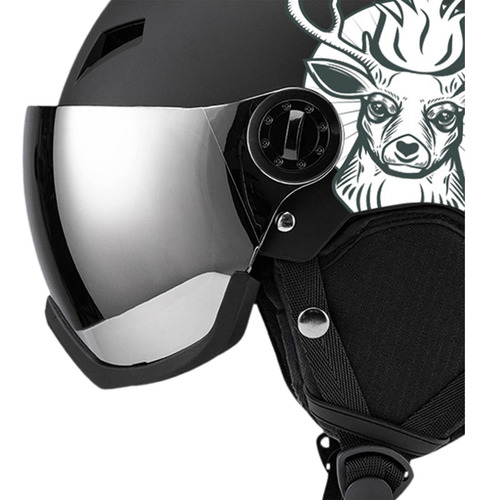 Casco De Snowboard Con Protección Para La Cabeza, Negro L