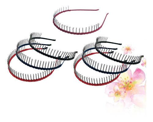 Diadema De Pelo Largo De Metal Con Peine De 7 Piezas