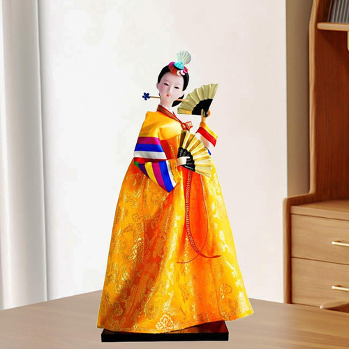 Boneca Hanbok Coreana Gueixa Quimono Estatueta, Estilo 2
