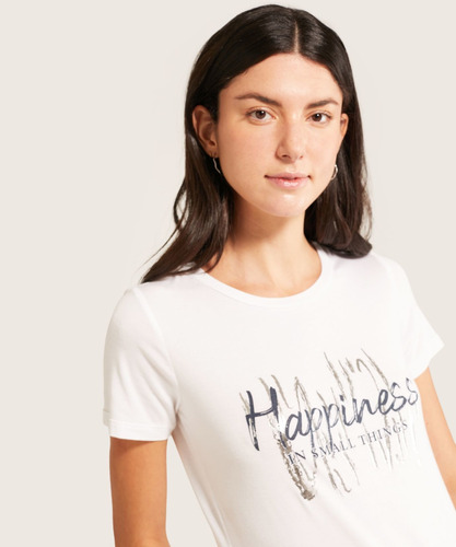 Camiseta Mujer Patprimo Blanco Viscosa M/c 30092904-10215