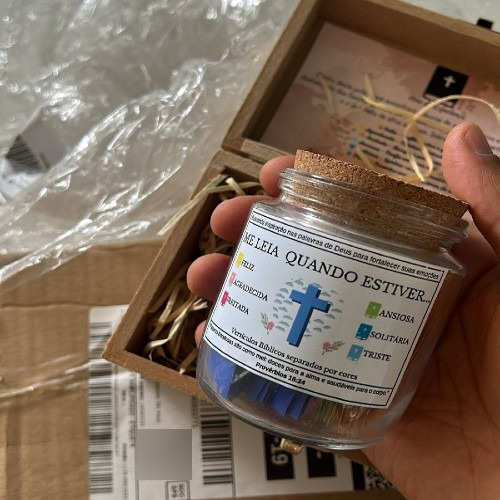 1 Pote De Esperança Com Caixa De Mdf
