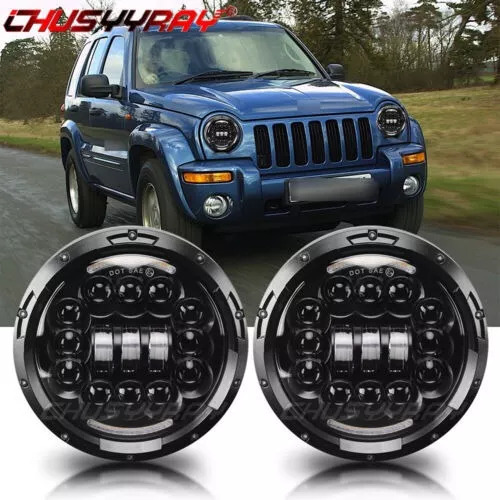 Faros Led Redondos De 7 Pulgadas Para Jeep Liberty Pair 2003