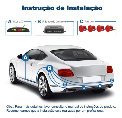 Retrovisor Com Tela + Câmera + Sensor Ré Vermelho Fox 2009