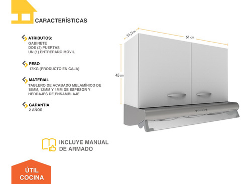 Imagen 4 de 7 de Módulo 2 Puertas Sobre Campana Casalista®