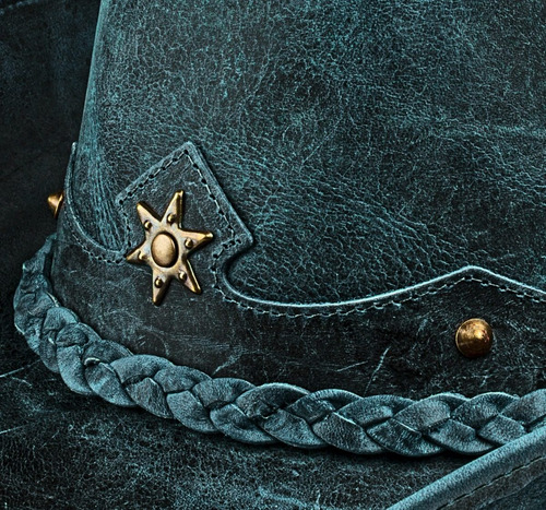 Imagem 6 de 7 de Chapeu Couro Legitimo Verde Boiadeiro Country Cowboy Texano