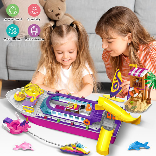 Set De Construcción Hogokids, Barco De Crucero Flotante Con