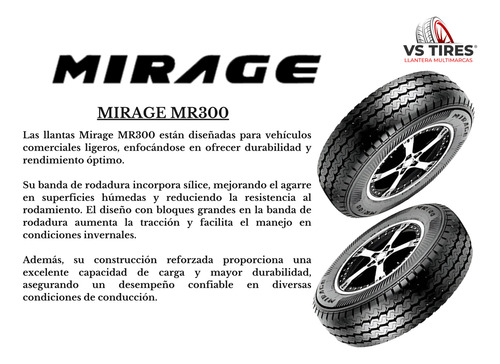 Paquete De 4 Llantas Llanta 225/70r15c-8c 112/110r Mirage Mr