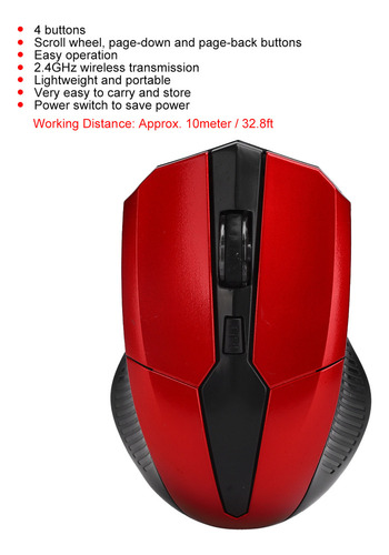 / Ratón Inalámbrico 2,4 Ghz, 4 Teclas, Ratones Ópticos,
