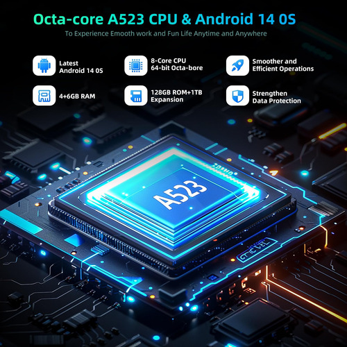 Tablet Rebecco Android 14 Octa-core De 10 Pulgadas, 10 Gb/12
