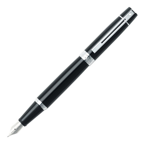 Sheaffer 300, Glossy Black, Chrome Plate Trim, Fountain Pen