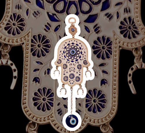 Imagen 2 de 3 de Amuleto Ojo Turco Grande 28 Cm Vidrio Mano Fatima Mod 3
