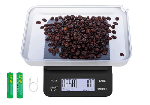 Coffee Scale With Timer, 0.1g/3kg Usb Rechargeable, Two Tim.
