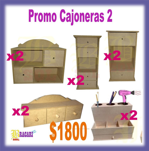 Cajonera Alhajero Organizador Fibrofacil Promo2 Caja 10x1800