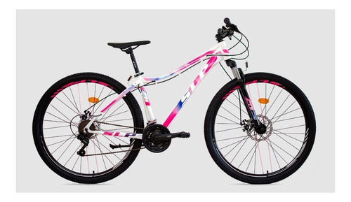 Imagen 1 de 1 de Mountain bike SLP 5 Pro Lady R29 17" 21v frenos de disco mecánico cambios SLP color blanco/blanco/rosa con pie de apoyo  