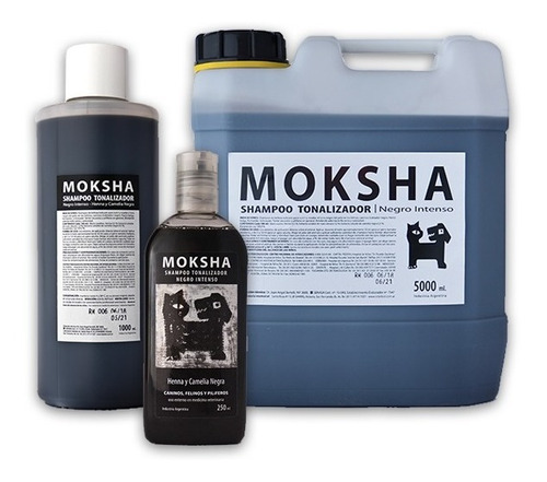 Shampoo Moksha 5lt Tonalizador Negro Intenso Enreidy