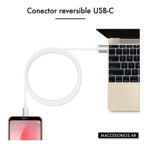 Imagen 3 de 7 de Cable Tipo C Usb 3.1 Carga Rapida Ultraresistente 2 Metros