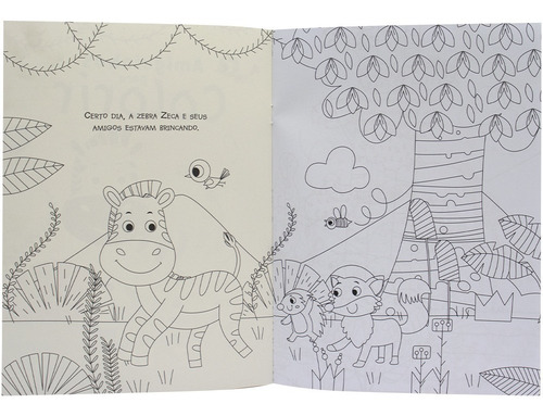Coleção Infantil 7 Livros De Animais Amiguinhos Para Colorir