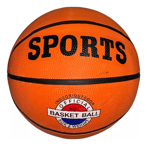 Balon De Basket Basquetbol Baloncesto Numero #7 No 7 Color Naranja Oscuro