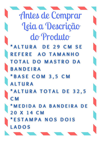 Bandeira Mesa Dupla Face Japão Com Mastro De 29 Cm (14x20cm)