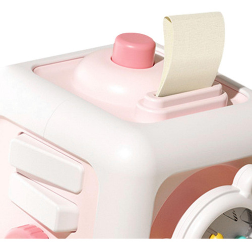 Montessori Busy Cube Activity Cube Infantil Habilidades Rosa