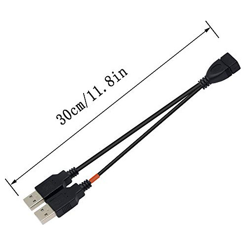 Cable Divisor Usb De 30 Cm, Usb 2.0 A Hembra A Doble Usb A M