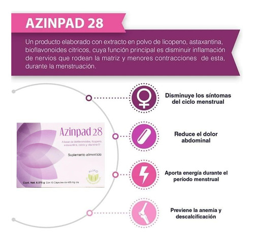 Azinpad 28 Auxiliar En Los Síntomas Menstruales