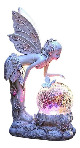 Adornos De Ángel De Hadas Con Soporte De Luz De Colores