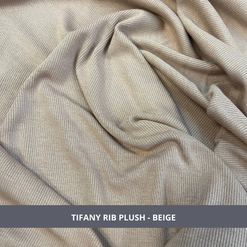 Tela Tifanny Rib Plush Beige Lisa