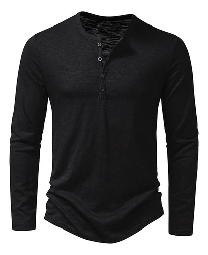 Camisa Con Cuello De Algodón, Camisa Casual De Manga Larga