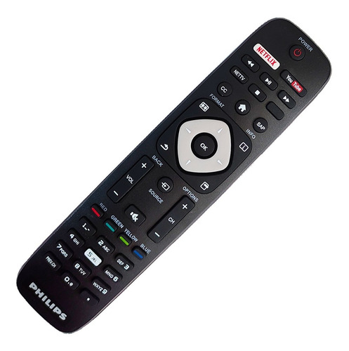 Imagen 1 de 10 de Control Remoto Philips Smart Tv Netflix Youtube + Funda Pila