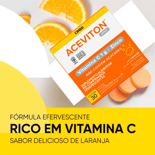 Kit 9 Unidades Aceviton Zinco C/ 30 Cpr Efervecente