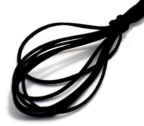 Fio Cordão Camurça Pulseira Colar 3.0mm Preto 10 Metros