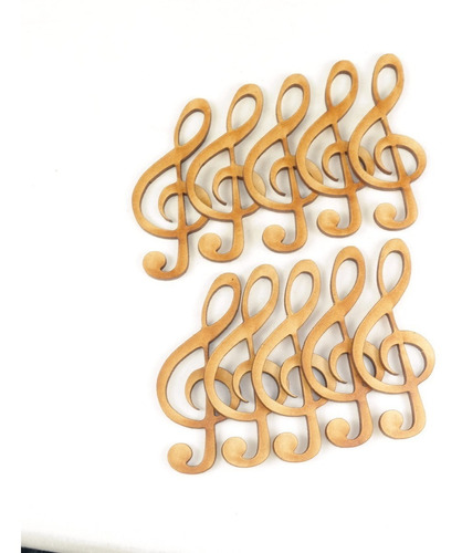 Imagen 9 de 10 de Paquete 100 Clave Sol Scrapbook Madera Mdf Manualidades