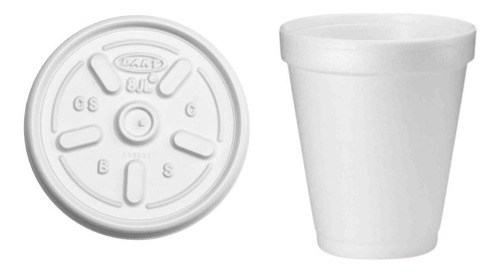 Vaso 8 Oz Térmico Unicel Dart Con Tapa 100 Pzas