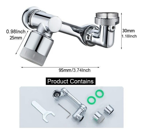 Adaptador De Grifo De Boquilla De Agua Con Extensor Giratori