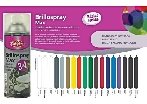 Imagen 3 de 7 de Aerosol Pintura Sinteplast Esmalte Sintetico Spray 440cm3
