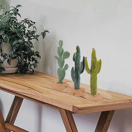 Decoração Simulada De Cactos, 3 Peças