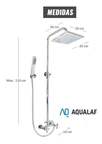 Imagen 2 de 8 de Griferia Ducha Aqualaf 17050 Quillen Columna Exterior